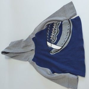Garanimals 2T Thermal hoodie long sleeve shirt football sport blue gray